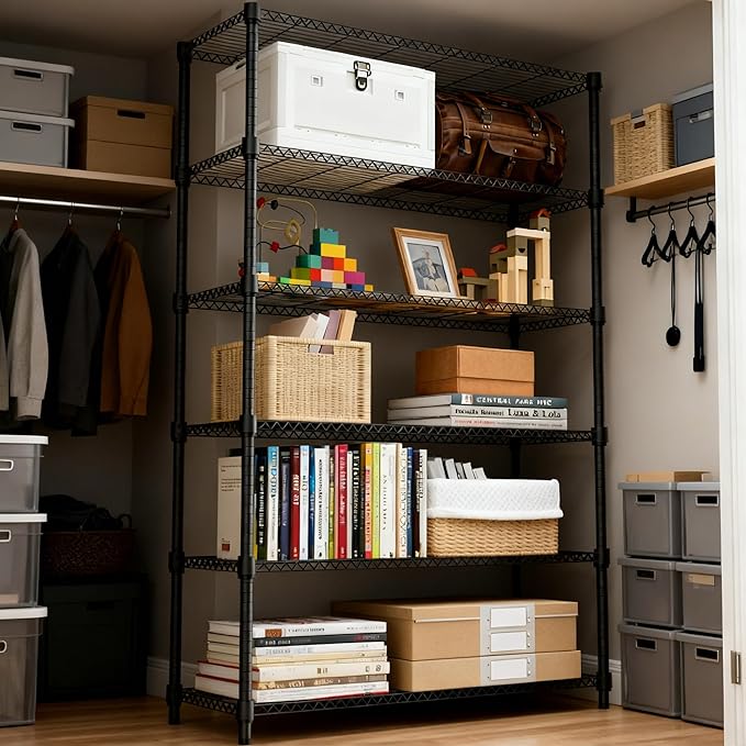 M MZG 6 Tiers Shelf 2100 lbs Steel Storage Shelving Utility Shelving Unit Steel - Image 6
