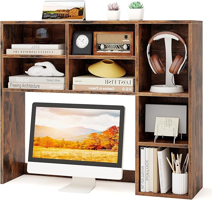 Tangkula Desktop Bookshelf, 3-Tier Desk Display Rack Organizer by TANGKULA