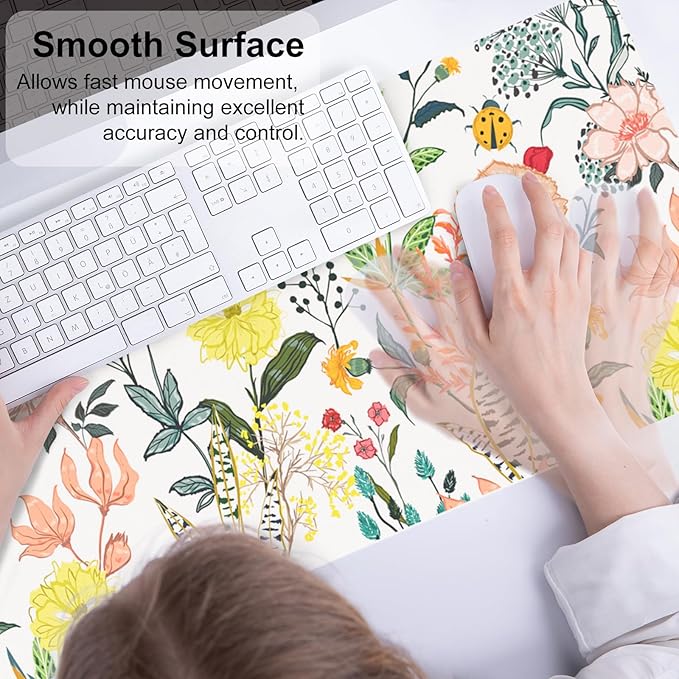 QIYI Floral Large Mouse Pad, Colorful Desk Mat - Image 4
