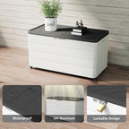PATIOEASY 100GAL Square Storage Box White，Waterproof Resin Storage Bin - Image 6
