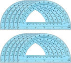 Hoiny 10 Pack Clear Protractor, 6 Inch Plastic Protractors, 180 Degrees by Hoiny