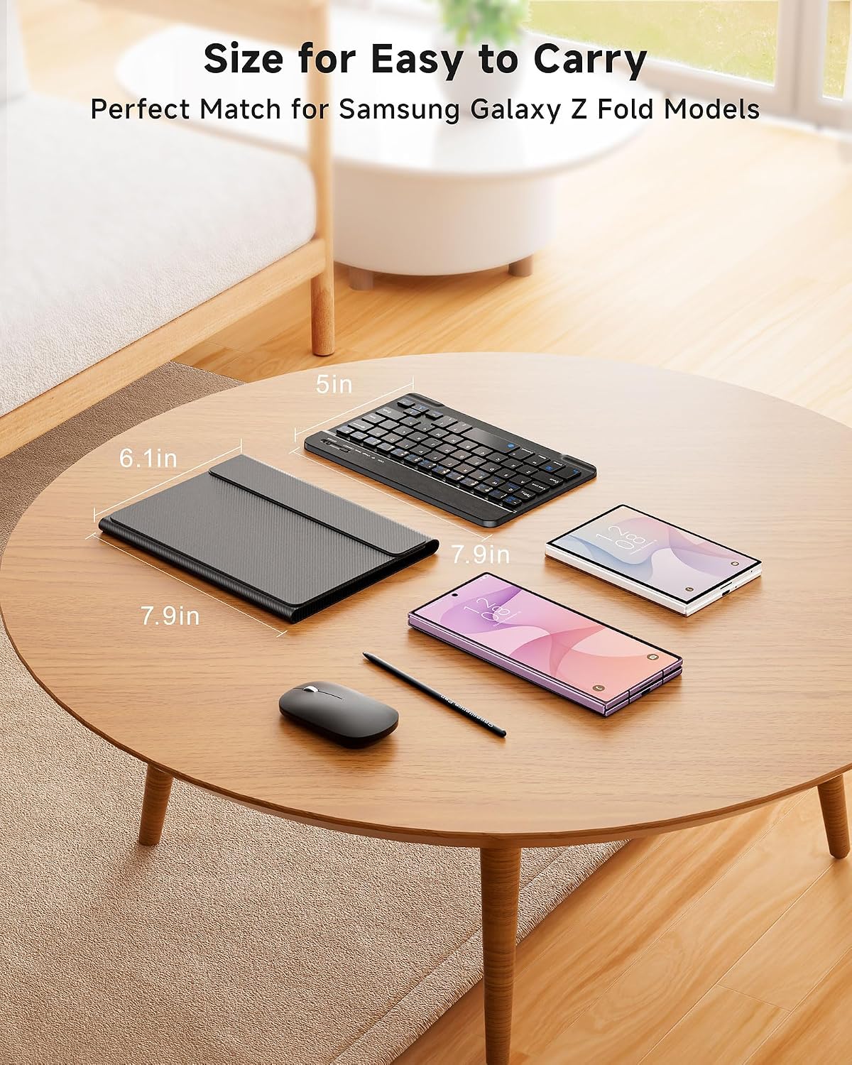 4-in-1 Mini Wireless Keyboard Case for Galaxy Z Fold 8 Ultra/Z Fold 8/7/6/5