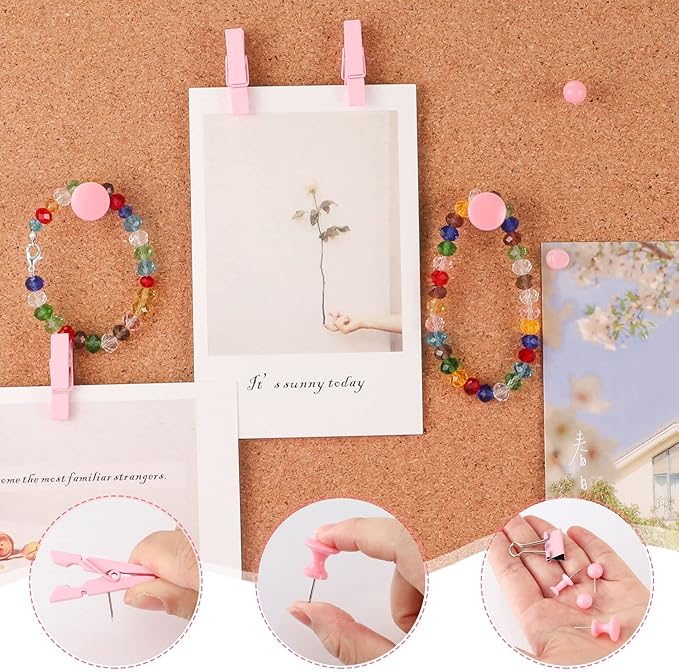 200 Pieces Push Pins Pink Thumb Tacks Cute Decorative Push Pins - Image 4