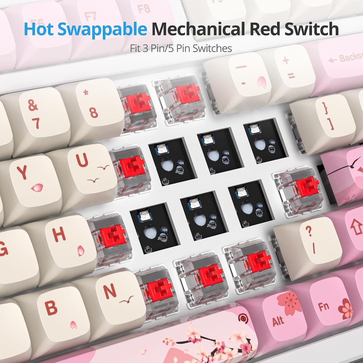 Wired Creamy Gaming Keyboard with Number Pad, 96% Hot-swappable Mechanical Ke...