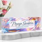 Personalized Name Plate for Desk Custom Acrylic Desk Name Plate Custom Employee by AZUFEMOS