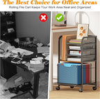 5-Tier Rolling File Cart Under Desk - Image 7