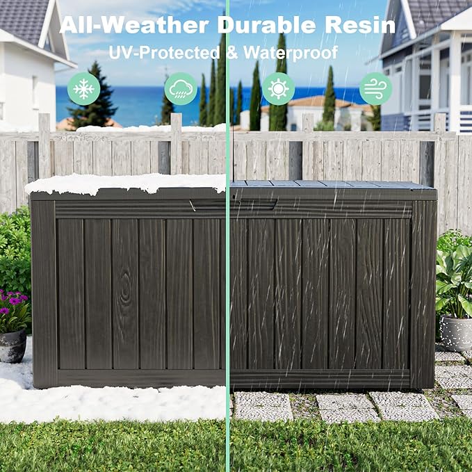 EasyUp 90 Gallon Deck Boxes Waterproof, Outdoor Large Storage Boxes - Image 5