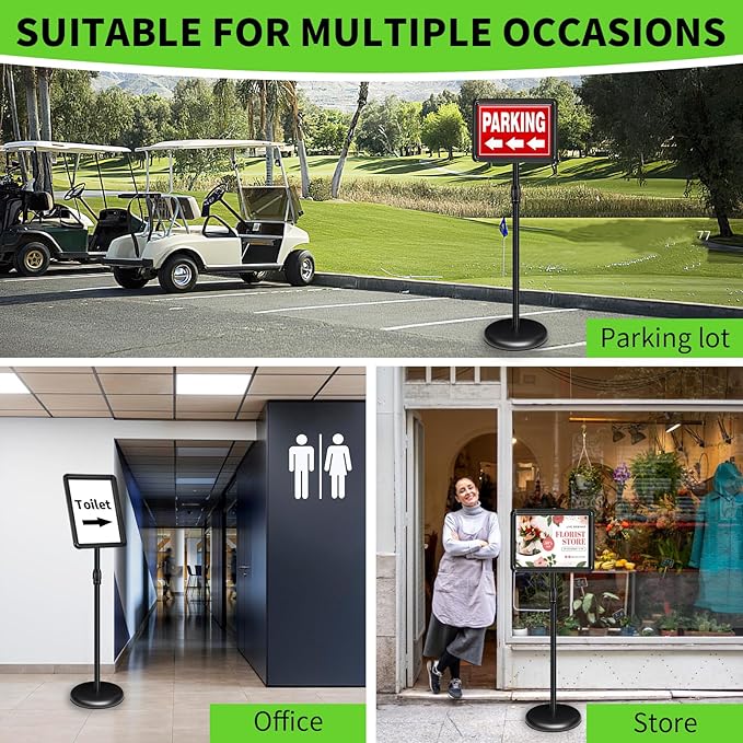 INNOVSIGN 2Packs Adjustable Pedestal Sign Holder Stand 8.5''x11'', Floor - Image 9