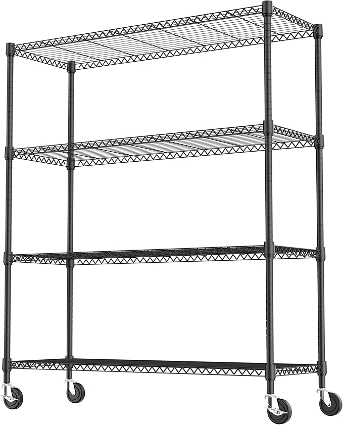 M MZG 4 Tiers Storage Shelves Load 1400LBS, Metal Shelving Wire Metal Shelving - Image 8