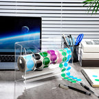 qilery sticker holder organizer dispenser acrylic roll label,7, close-up detail