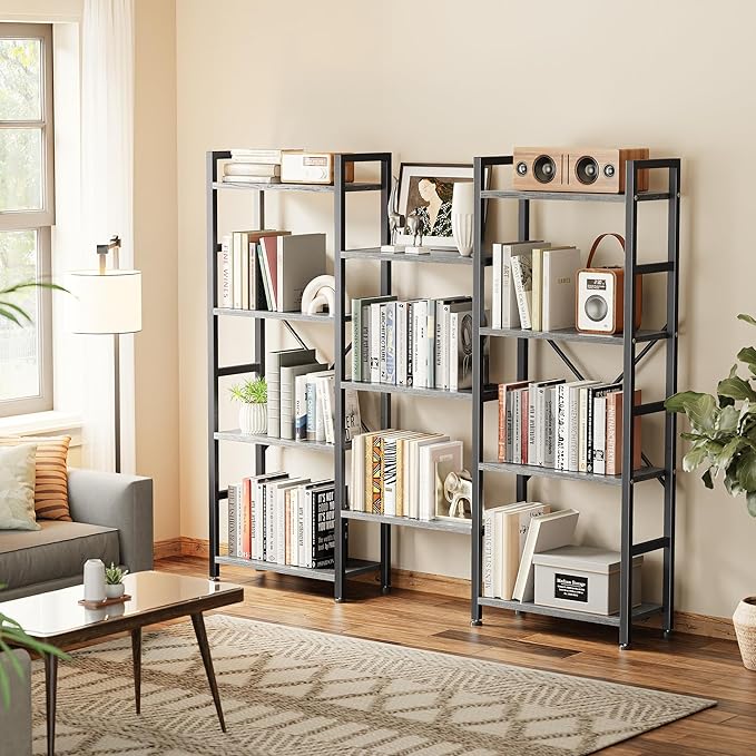 SUPERJARE Triple 4 Tier Bookshelf, Bookcase - Image 4