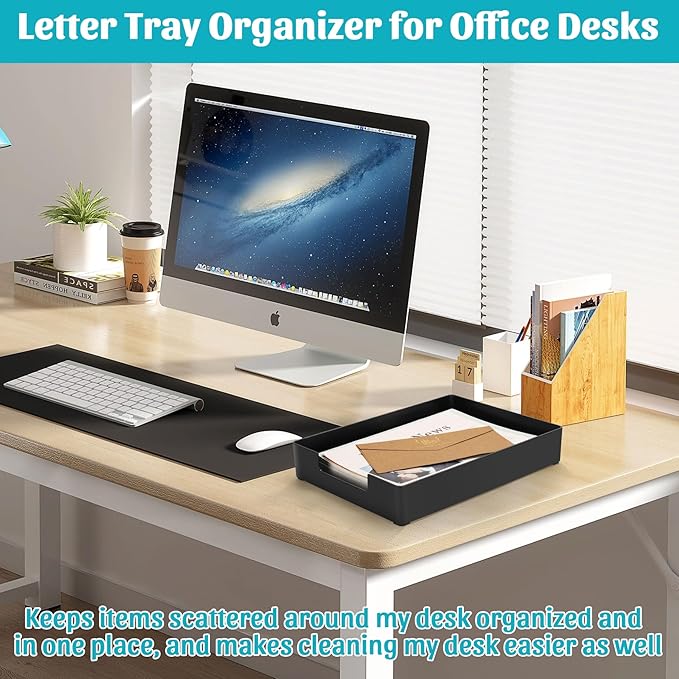 AZFUNN Letter-Size Tray Desk Letter Tray Paper Tray, Sturdy Heavy-Duty Plastic - Image 7