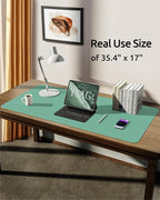 YSAGi Leather Desk Protector, Office Mat, Large Mouse Mat, Non-Slip PU Leather - Image 5