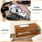 Hoteam 48 Pcs Wooden Cable Management Box Cable Organizer Box Set Power Strip - Image 5