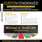 Engraved Door Signs for Office Personalized Black Plastic Door Plaque Gold - Image 3