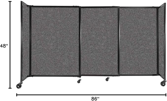 Versare Straightwall Sliding Portable Wall Partition | Freestanding Office - Image 7
