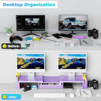 Spacrea Metal Desk Organizers and Accessories, Dual Monitor Stand Riser - Image 3