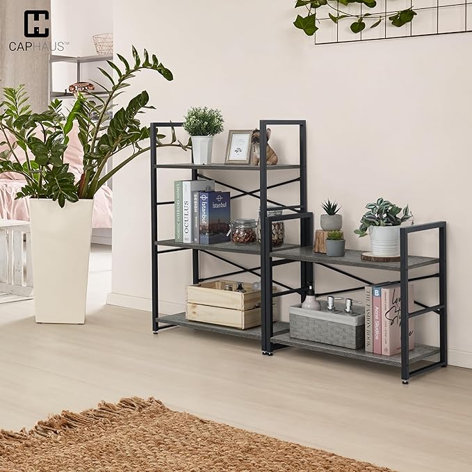 CAPHAUS 3 Tier Small Bookshelf, 24 Inch Width Free Standing Shelf, Bookcase - Image 2