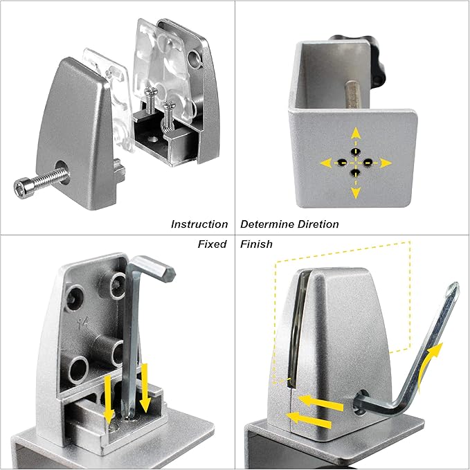Sneeze Guard Support Clamp Partition Aluminum Adjustable Partition Support - Image 5