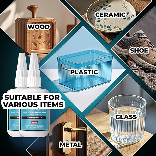 Thin Super Glue 113.6 Gram, All Purpose Clear Liquid CA Glue Repair Wood - Image 6
