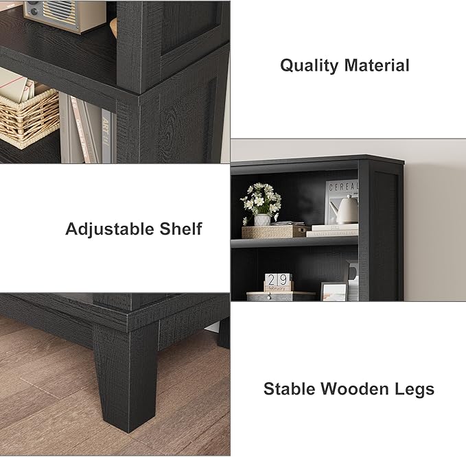 IDEALHOUSE 71" Farmhouse Bookshelf w/Adjustable Shelves & 31.5 in Whidth - Image 4