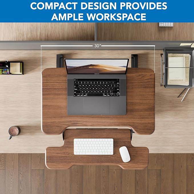 Mount-It! Height Adjustable Standing Desk Converter, Compact 30” Wide Tabletop - Image 8