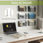 EasyPAG 6 Single Pocket Wall File Organizer, Mesh Hanging File Folder Organizer - Image 5