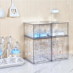 Vtopmart 7.6" H Clear Stackable Storage Drawers, 2 Pack Plastic Organizers Bins - Image 6