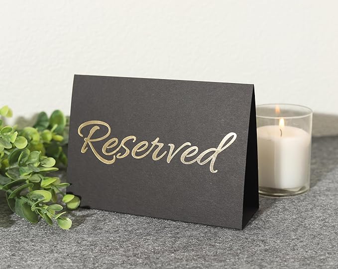 20 Pack Black Reserved Table Sign - Image 6