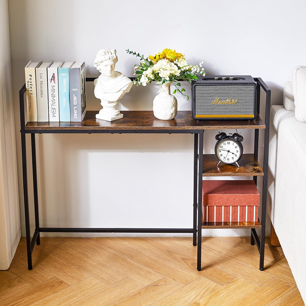 IBUYKE Desk Shelf,Computer Desktop Bookcase,37.8 Inch Multipurpose Wood Desk ...