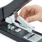 Rapesco 1550 ECO HD-140 Heavy-Duty Stapler, 140 Sheet Capacity, Black | Includes 1000 Heavy Duty 15/32" Staples, ECO Material, Soft-Feel Grip, Adjustable Paper Guide, for Office and School