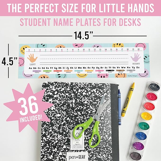 Desk Name Tags for Classroom – 36 Student Name Plates for Classroom Kindergarten - Image 2