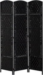 HOMCOM Room Divider, 3 Panel Folding Privacy Screen, 6FT Tall Portable Wicker by HOMCOM