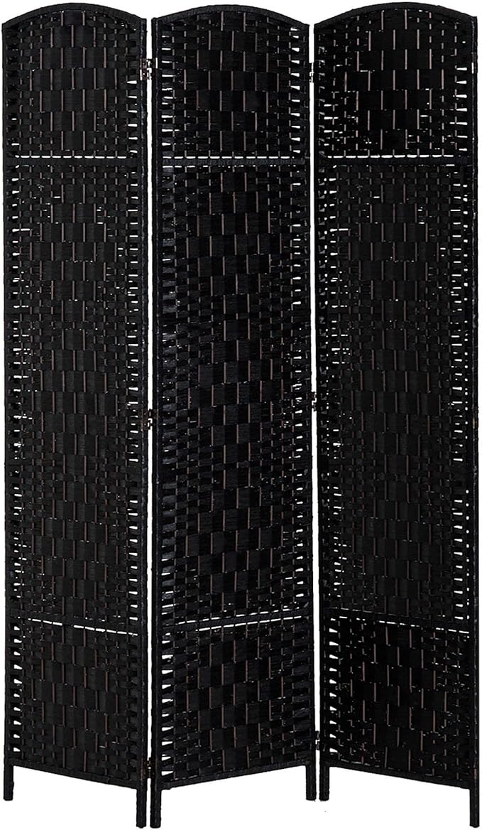 HOMCOM Room Divider, 3 Panel Folding Privacy Screen, 6FT Tall Portable Wicker by HOMCOM