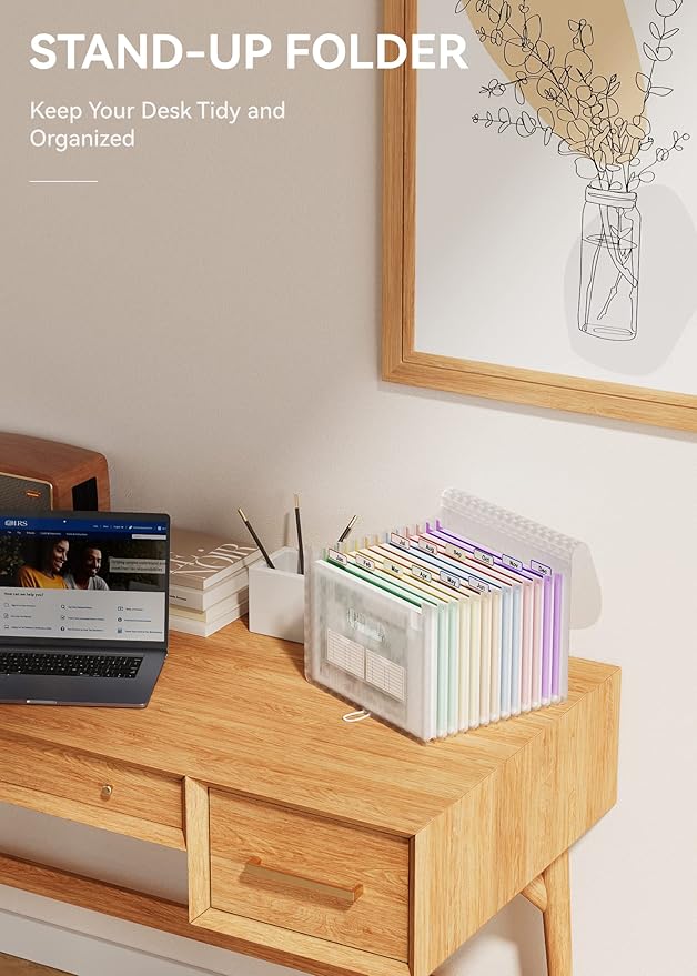 ABC life 12 Pockets Accordion File Organizer Expanding File Folders, Portable - Image 7