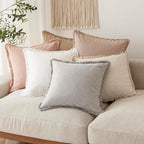 Foindtower Set of 2 Decorative Linen Fringe Throw Pillow Covers Boho Farmhouse - Image 7
