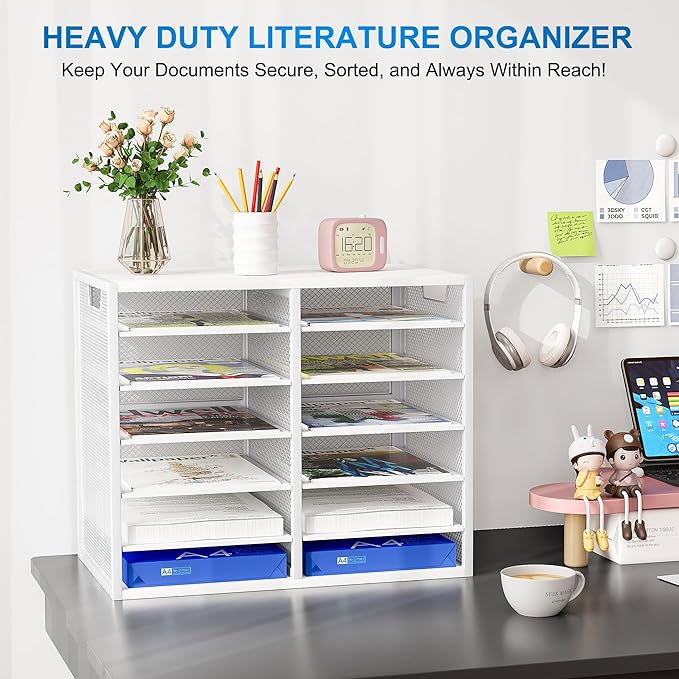 PAG-Mass Mail Sorter for Desk, Countertop Literature Organizer, Student Mailbox - Image 2