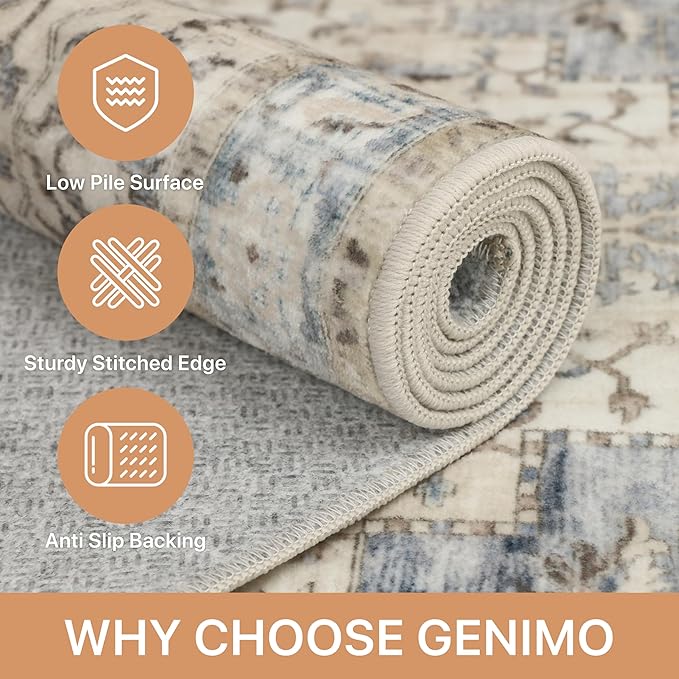 GENIMO 5x7 Area Rugs for Living Room, Machine Washable Rug, Non Slip Indoor - Image 4