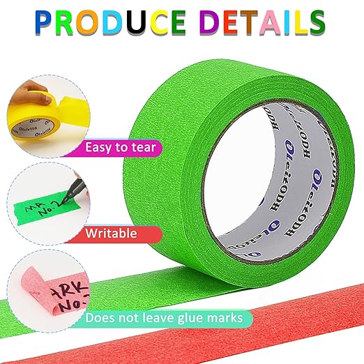 Oleitodh 12 Rolls Colored Masking Tape Painters Tape 2 Inch x 360 Yards - Image 3