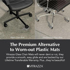 Vitrazza Glass Chair Mat 36” x 36” Superior ¼" Thick, Luminoso Standard Clear - Image 2
