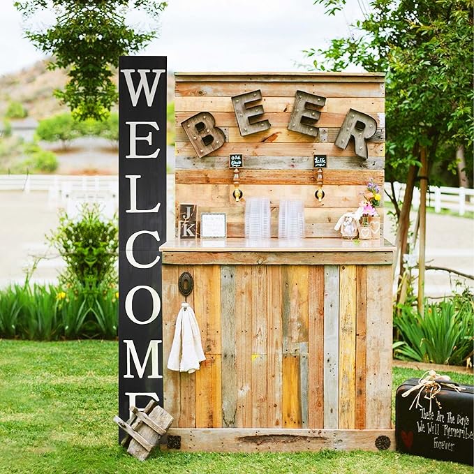 Tall Outdoor Welcome Sign for Front Door, 6ft Black, Rustic Tall Welcome Sign - Image 9