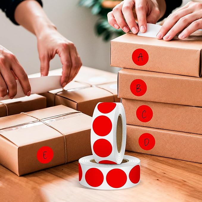 Red 1 Inch Round Color Coding Dot Labels, 10 Rolls 10000 Dot Stickers in - Image 6