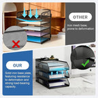 Natwind 3-Tier Desk Organizer, Desk Accessories, Stackable Paper Tray, Metal - Image 6