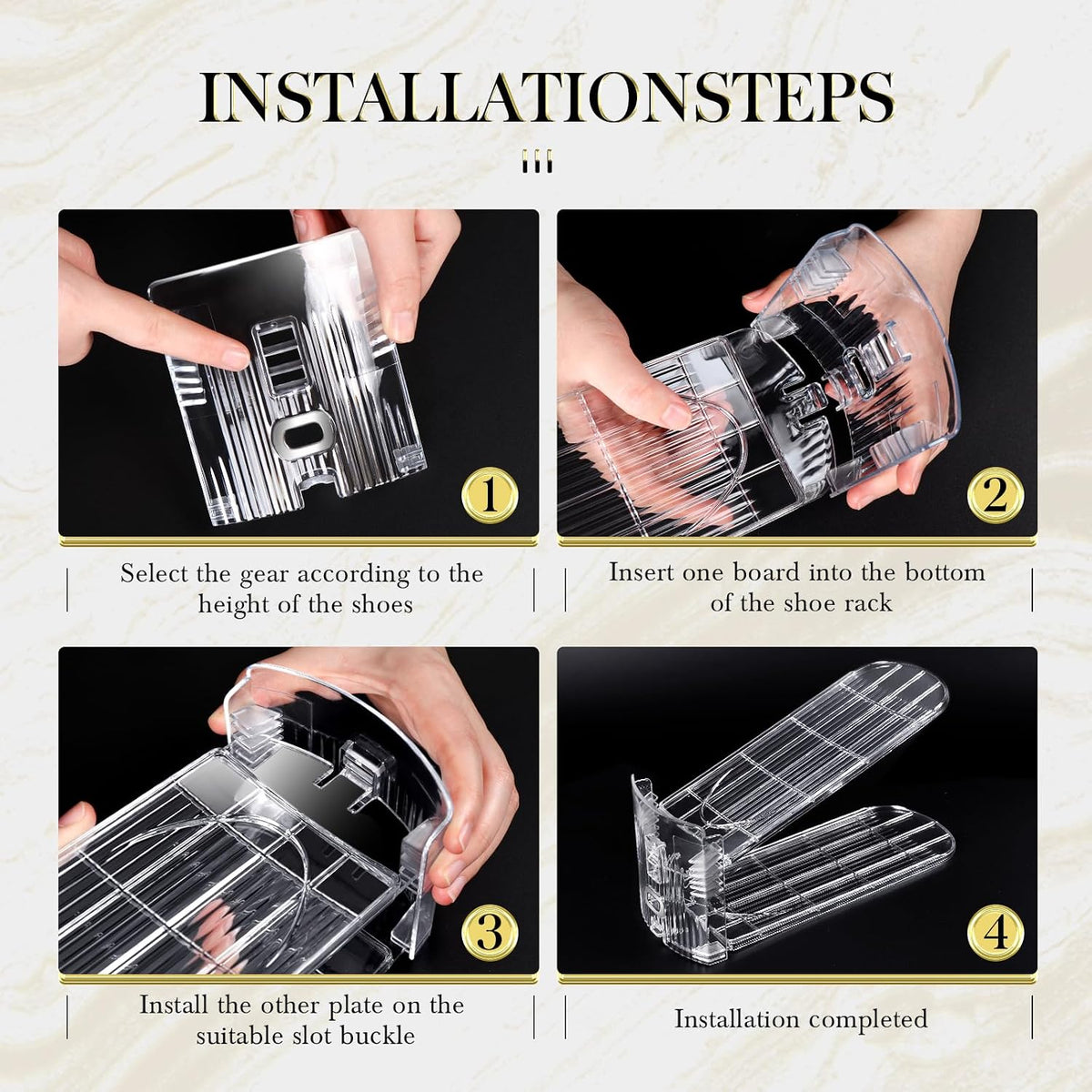 Shoe Slots Organizer 12 Pack - Shoe Stacker,3 Levels Adjustable,Space Savers ...
