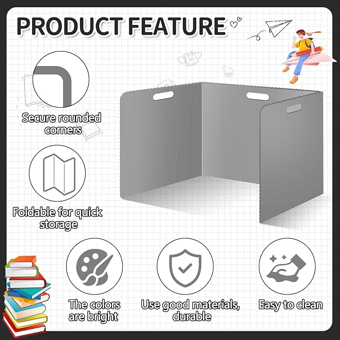24 Pcs Desk Dividers for Students 14 × 17.5 × 14 Inch Plastic Durable and - Image 2