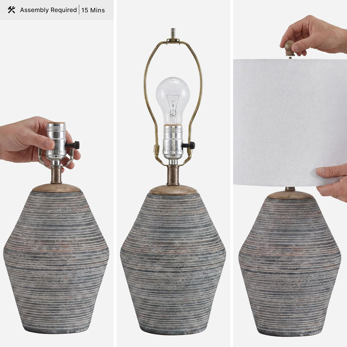 Signature Design by Ashley 1-Piece Table Lamp, Blue Terracotta