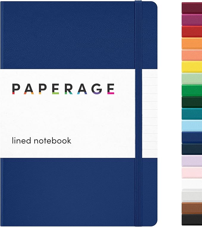 PAPERAGE Lined Journal Notebook, 160 Pages, Medium 5.6 in x 8 in by PAPERAGE