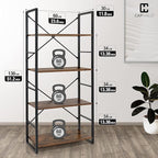 CAPHAUS 4 Tier Bookshelf, 24 Inch Width Free Standing Shelf, Bookcase Shelf - Image 3