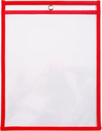 10 Dry Erase Pockets, Oversize 10 Inch x 13 Inch Pockets, Perfect for Classroom Organization, Reusable Dry Erase Pockets, Teaching Supplies, Multi-Color, 10 Pack