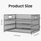 Subekyu 2-Pack 3-Tier Gray Metal Mesh Desk Paper Letter Tray & File Sorter - Image 3